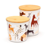 Barks dog lot de 2 pots de conservation en rpet et bambou s m