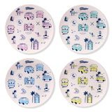 Vw t1 volkswagen van explorer ensemble de 4 assiettes de pique-nique en rpet durable
