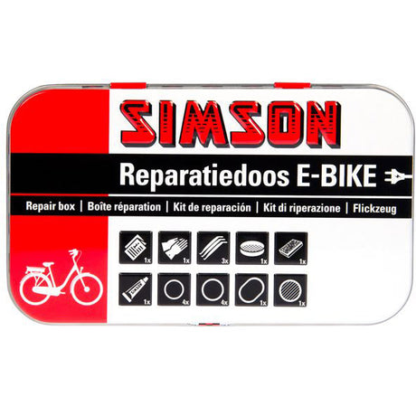 Boîte de réparation Bike en aluminium Blanc rouge 14 pièces