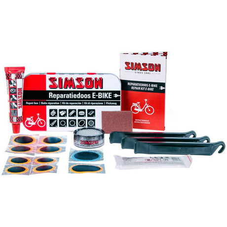 Boîte de réparation Bike en aluminium Blanc rouge 14 pièces