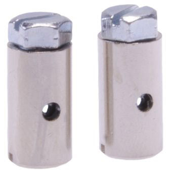 Moids à vis 15 x 8 mm d'argent 2 pièces
