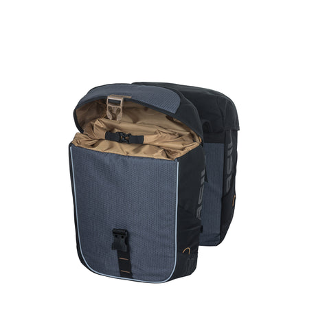 Sac double à vélo de basilic, étanche, système de pont universel, 34L, anthracite noir
