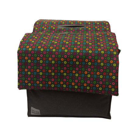 Sac à vélo à double basilic gris avec des fleurs colorées 20L