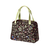 Basil Wanderlust transporte tout sac - sac à main à vélo noir avec imprimé d'oiseau coloré