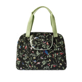 Basil Wanderlust transporte tout sac - sac à main à vélo noir avec imprimé d'oiseau coloré