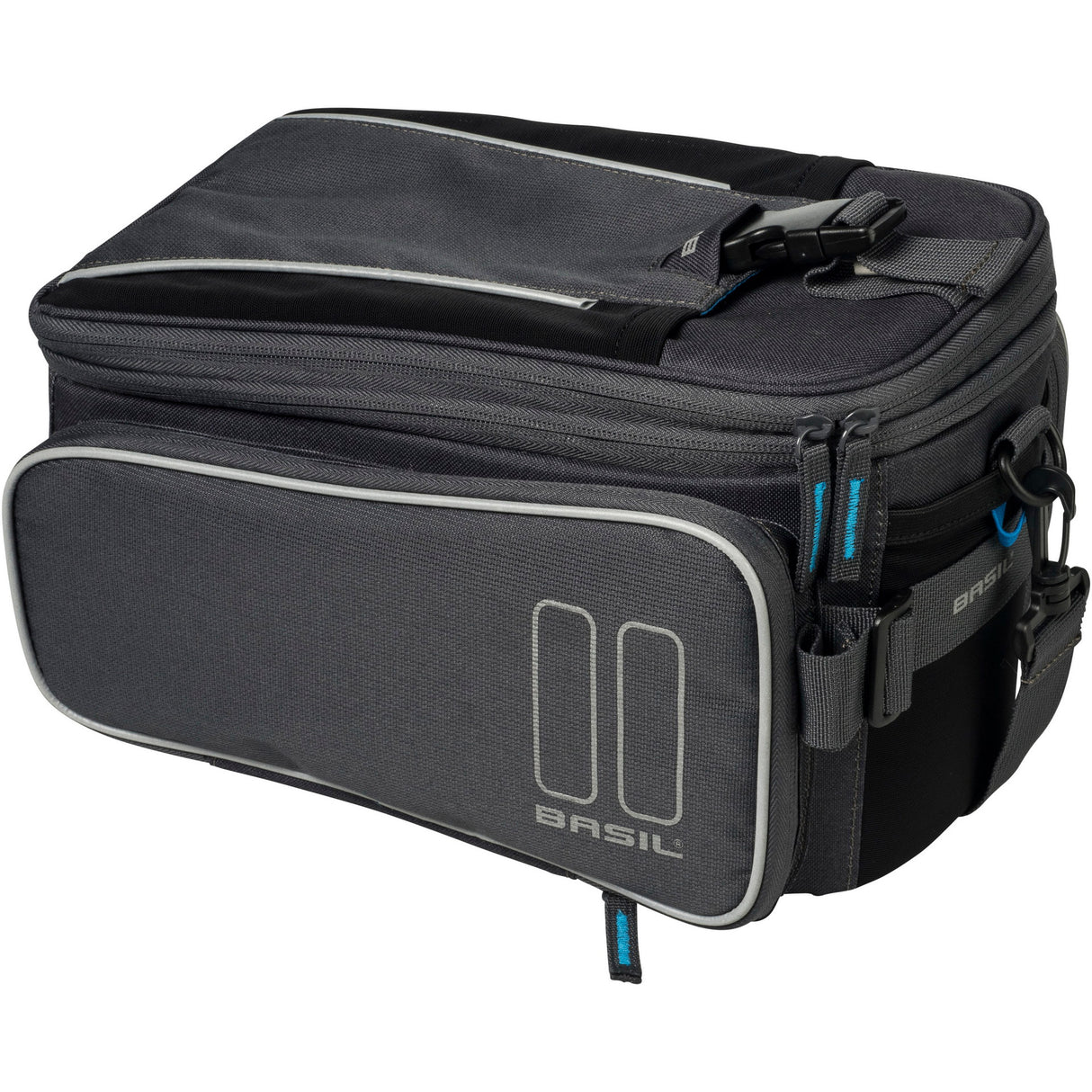 Basil Sport Design Trunkbag-Gray Bicycle Bagagaagragertas, 7-15L, hydrofuge, pour le vélo régulier et le vélo électrique