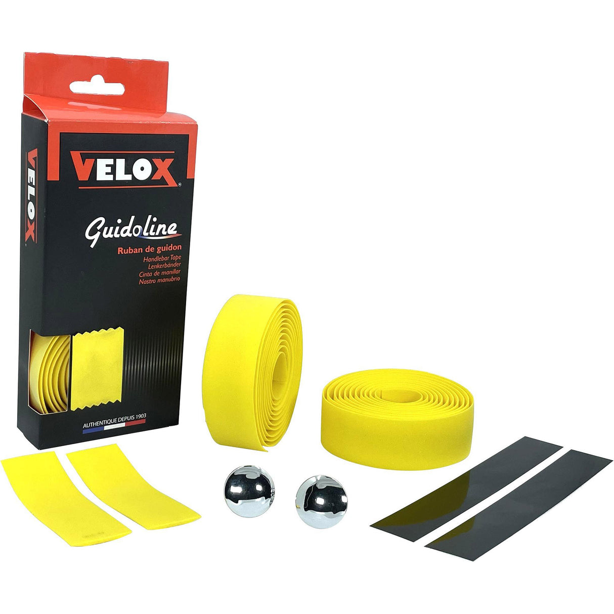 Gudonce velox jaune en liège - 1,75 m x 30 mm - léger et amortissement - accessoire de vélo sportif