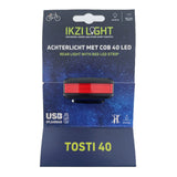 Feu arrière Ikzilight sandwich 40 cob LED, rechargeable par USB