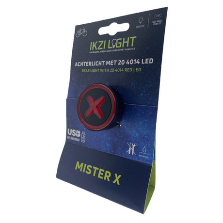 Feu arrière Ikzilight MR X avec 4014 LED, rechargeable par USB