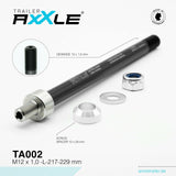 Axe traversant Radoxx pour remorque m12x1,00 217-229mm