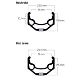 Bobike ryde jante zac 19 28 622 36g 14g cnc alu noir