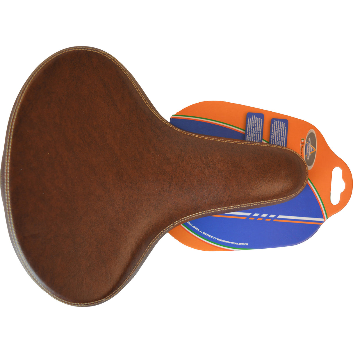 Selle Monte Grappa Monte Grappa Saddle Selva Man brun avec élastomère