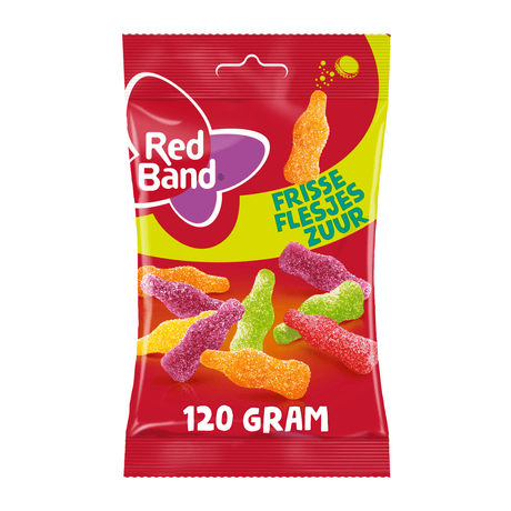 Red band frisse flesjes - snoep - lekker zuur - 12x120g