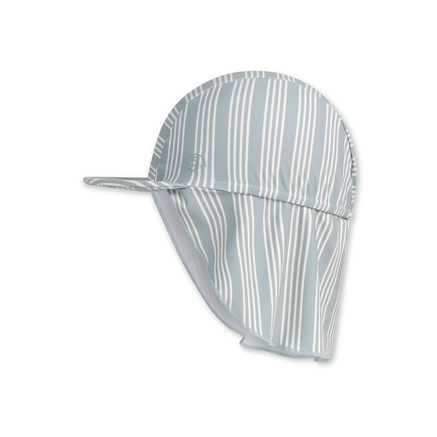 Rayure de villégiature | casquette solaire UV à rayures blanches et vertes