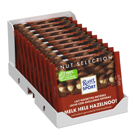 Ritter sport lait noisette entière (10x 100gr)