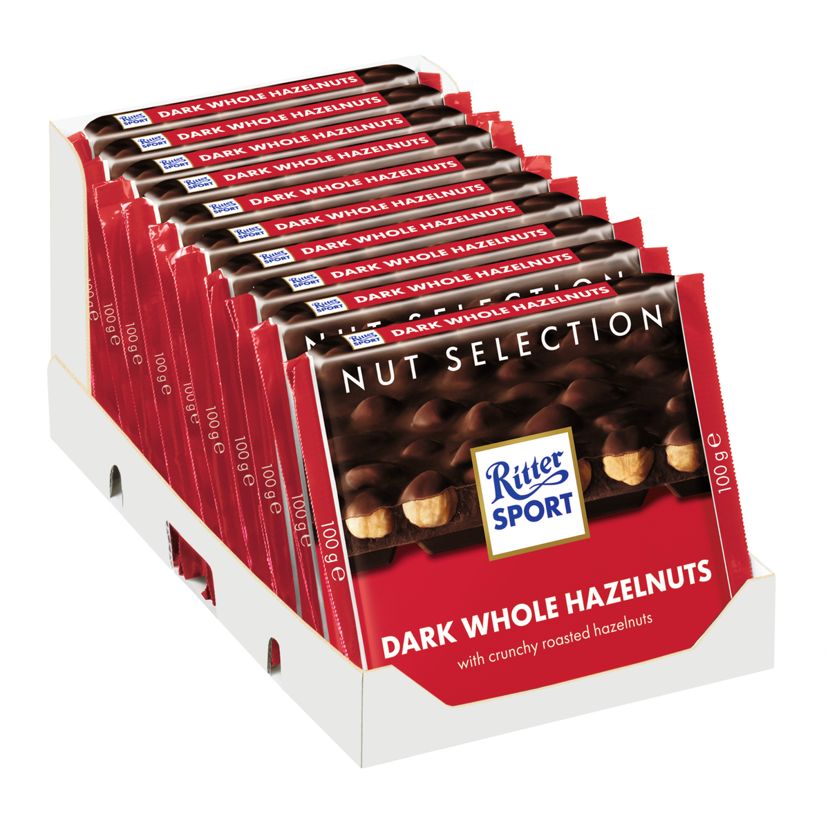 Ritter sport noisettes entières pures (10x 100gr)