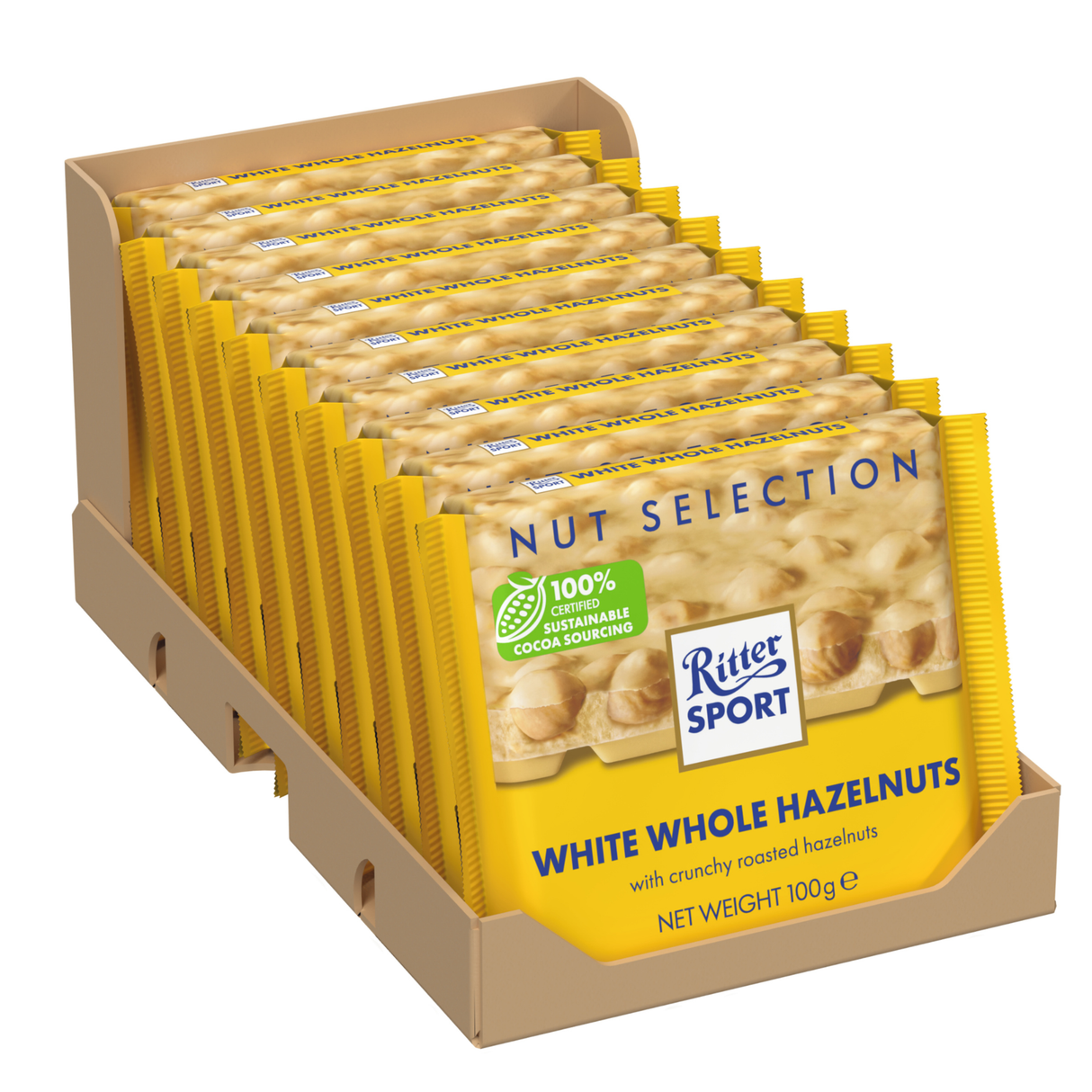 Ritter sport noisette entière blanche (10x 100gr)