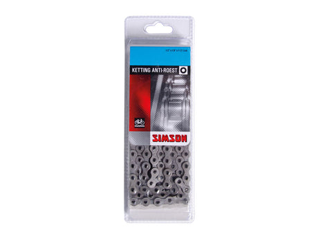 Collier Simson Normal anti-cru - chaîne de vélos 1 2x1 8 - 112 Liens - Gray