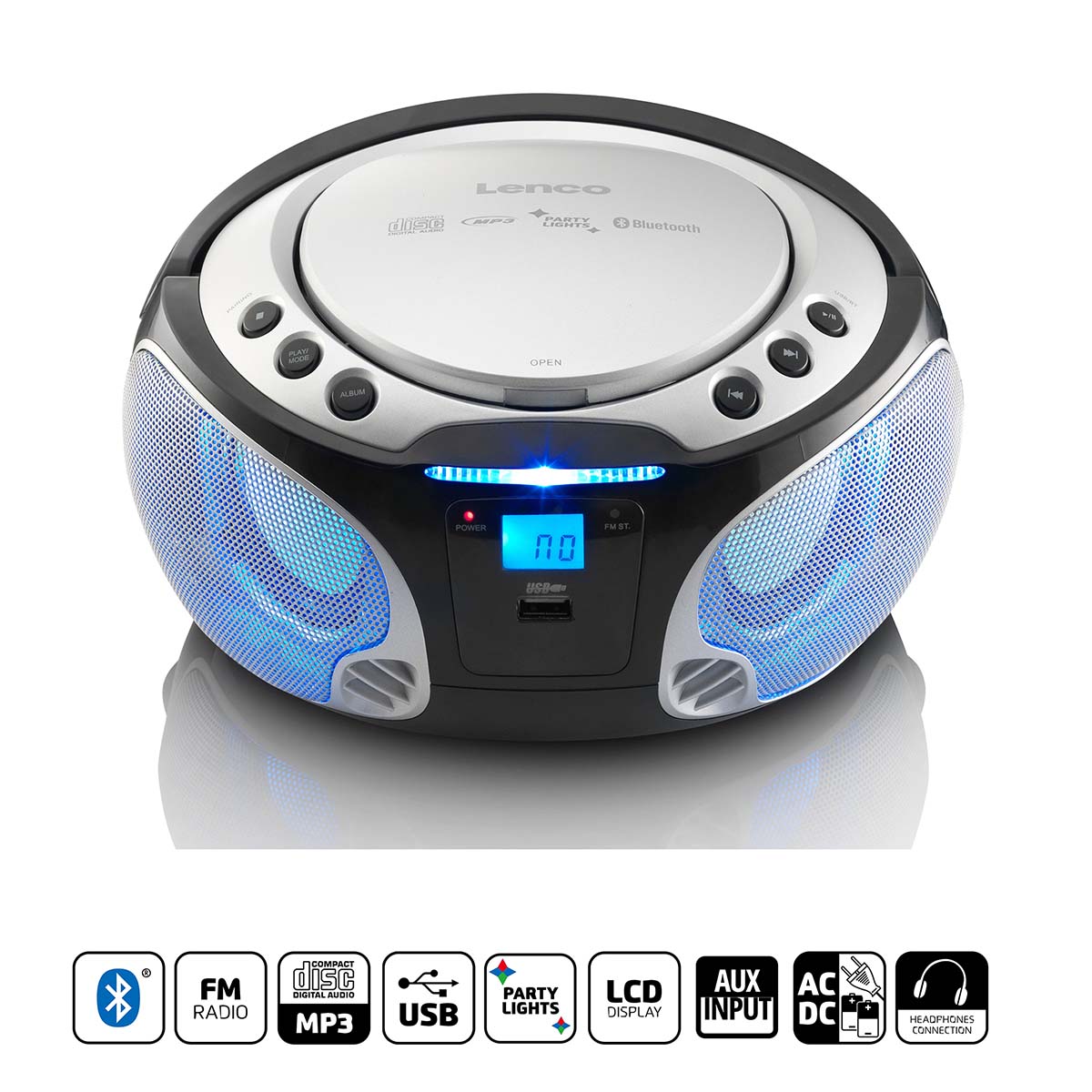 Lenco SCD-550 radio-lecteur CD portable argent
