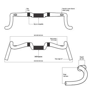 Dada Direction Bend Gera Graver 460 mm POB 31.7 mm de carbono