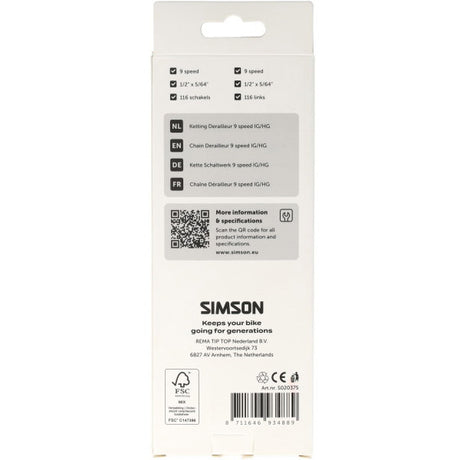Simson ketting derailleur 9v hg