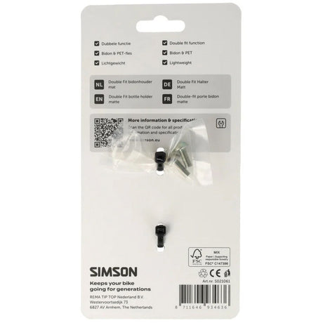 Simson porte-bouteille et bouteille d'eau double ajustement noir mat