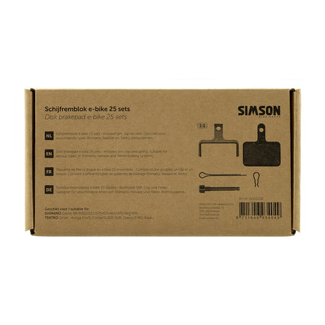 Rema tip top pays-bas b.v. simson plaquette de frein à disque e-bike (25pcs)