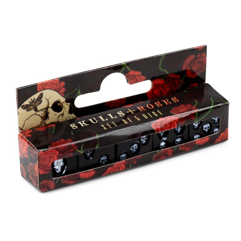 Jeu de 5 dés crâne noir