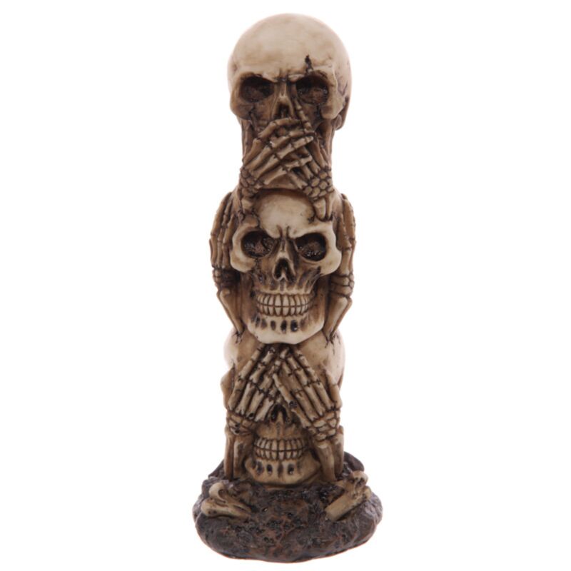 N’entendez aucun accessoire de maison totem de crâne maléfique