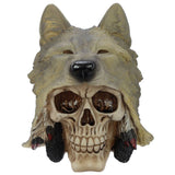Crâne avec accessoire de maison tête de loup