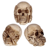 Ensemble de 3 petits accessoires pour la maison entendre voir parler crânes