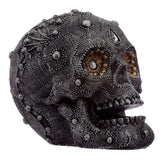 Accessoire de maison moyen tête de mort en perles de couleur argent