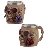 Mug décoratif roses tête de mort