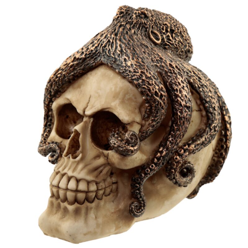 Accessoire de maison crâne de poulpe couleur bronze