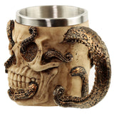 Mug décoratif crâne de poulpe couleur bronze