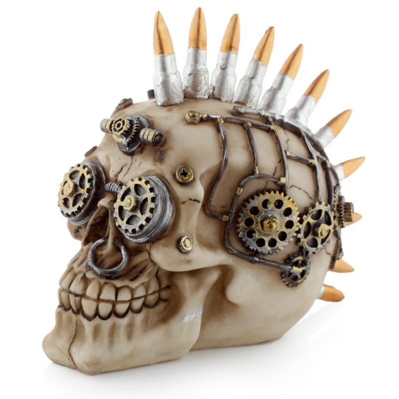 Crâne de style steam punk avec accessoire de maison bullet mohican