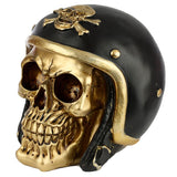 Crâne d'or en accessoire de maison de casque de moto