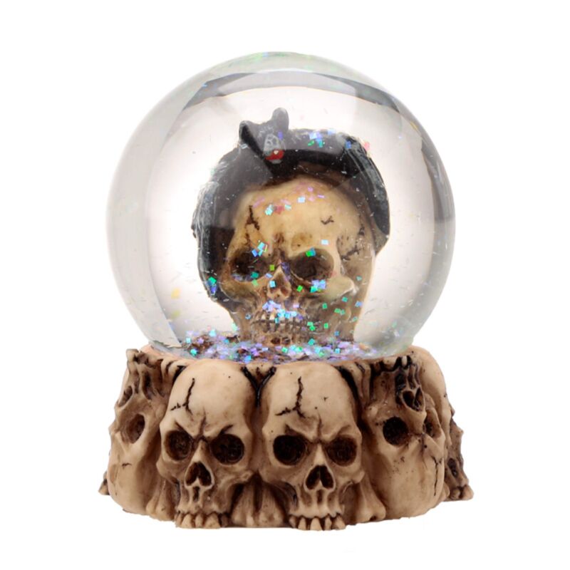 Boule à neige tête de mort avec accessoire pour la maison en forme d'animal