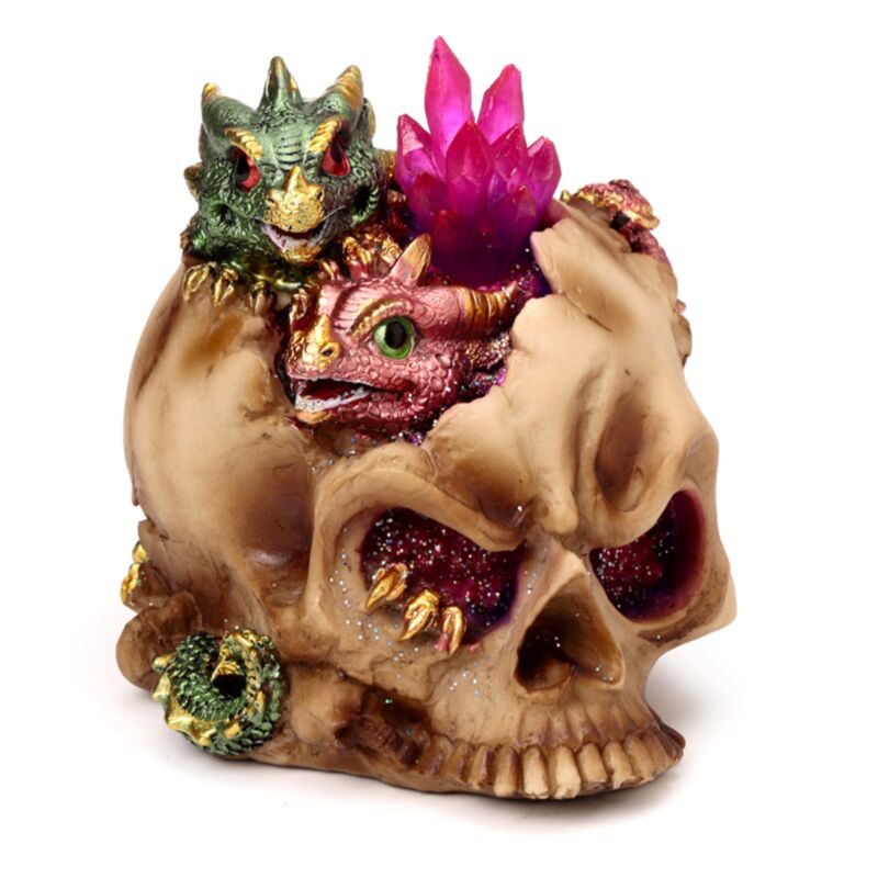 Éléments bébé dragon LED crâne de cristal