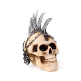 Crâne punk avec couteaux à chaîne crête de coq