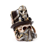 Crâne steampunk avec chapeau haut de forme pour masque à gaz