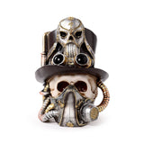 Crâne steampunk avec chapeau haut de forme pour masque à gaz