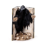 Le faucheur de la mort, livre de crânes, porte-bougie chauffe-plat