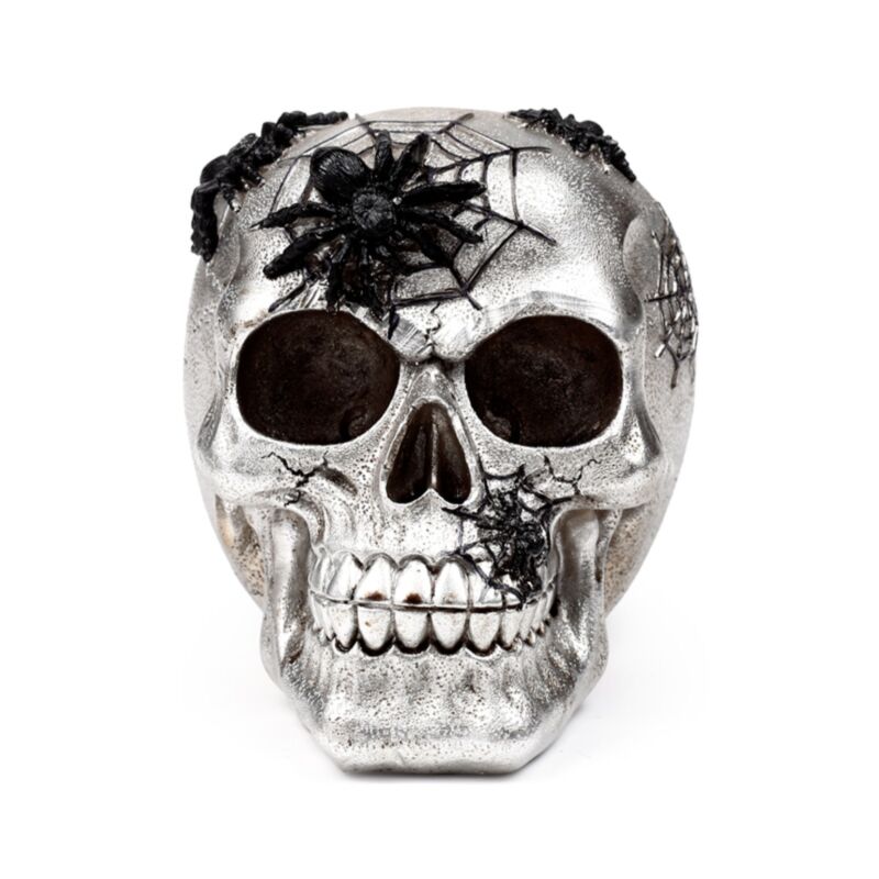 Toile d'araignée noire crâne argenté