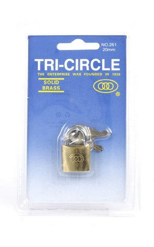 Tri-Circle Padlock 20 mm mat 3 Schlëssel Blister