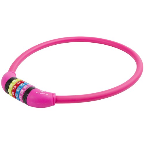 M-Wave Numéro Câble serrure en silicone rose 65cm12 mm