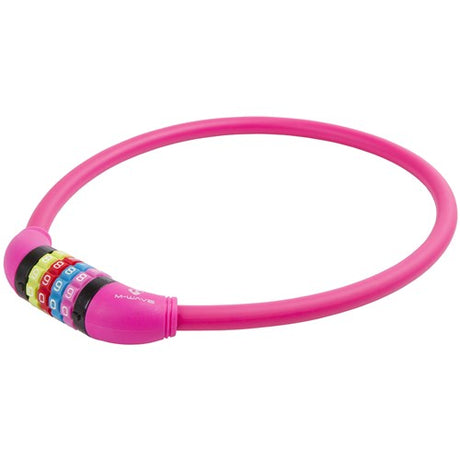 M-Wave Numéro Câble serrure en silicone rose 65cm12 mm