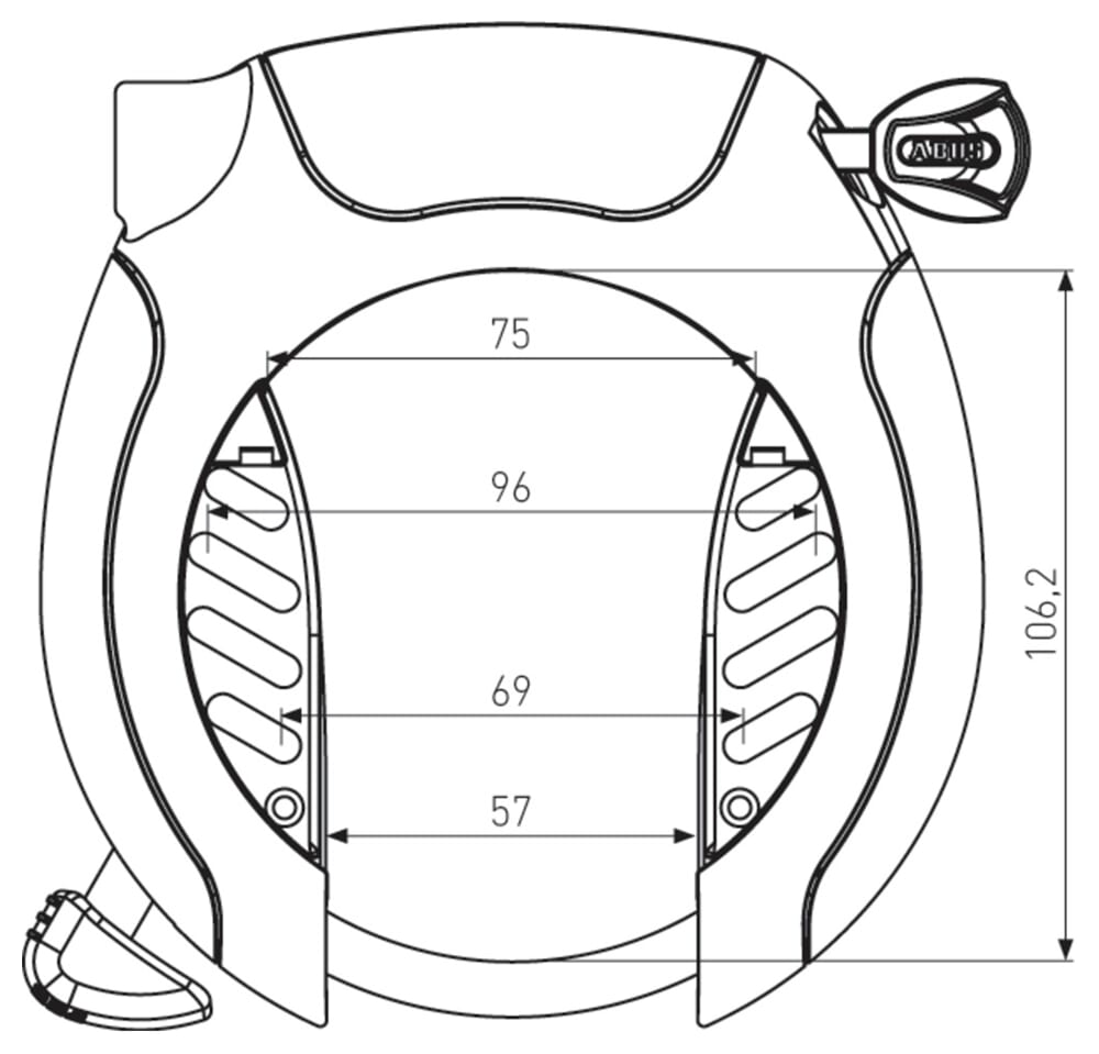 ABUS PRO SHIELD XPLUS 5955 Art2 Black Ring Lock 9 15