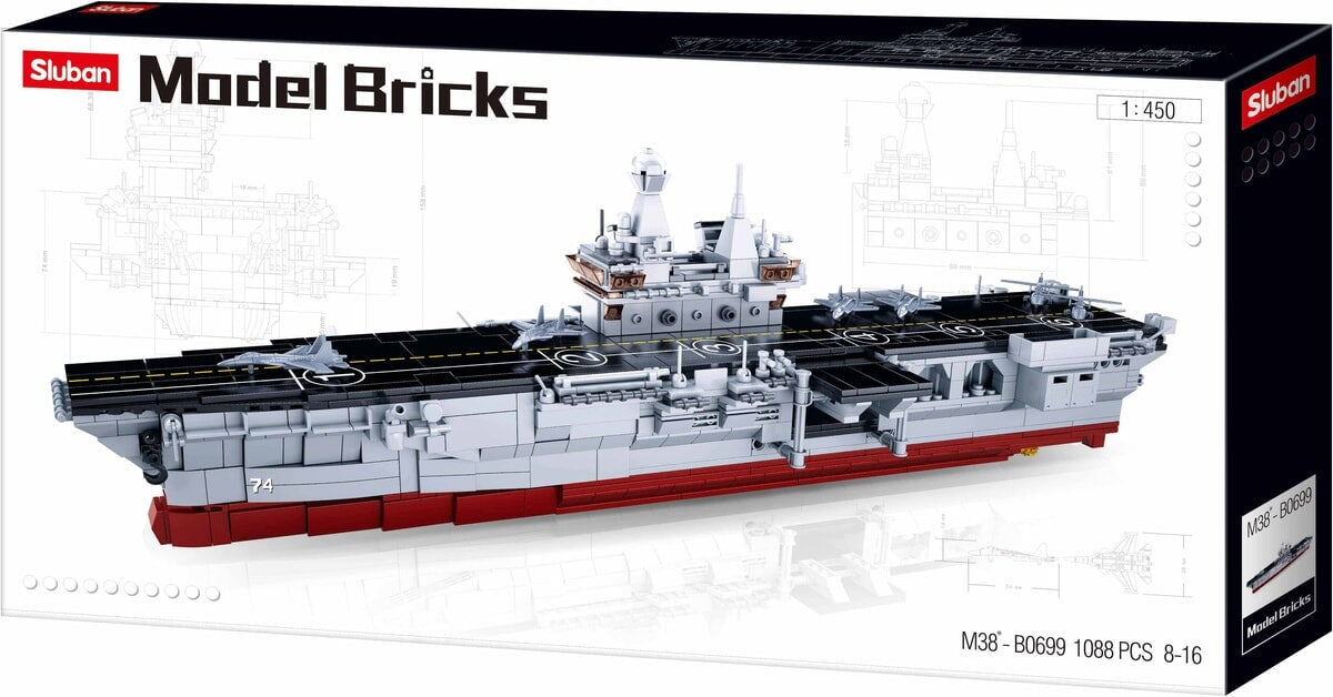 Modèle Sluban en briques, navire d'assaut amphibie (m38-b0699)