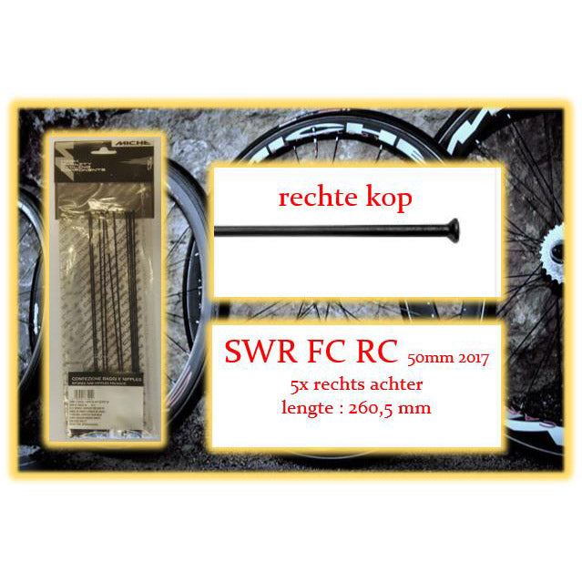Miche rayons swr fc rc 260mm ra noir (5pcs)
